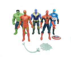 Sada 5ks Figurek - Marvel - Avengers - Iron Man, Hulk, Spiderman, Thanos, Kapitn Amerika 15cm (nov)  - 249 K
