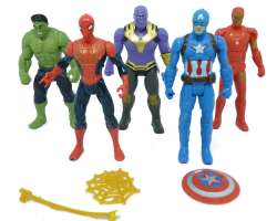 Sada 5ks Figurek - Marvel - Avengers - Iron Man, Hulk, Spiderman, Thanos, Kapitn Amerika 11,5cm (nov)  - 119 K